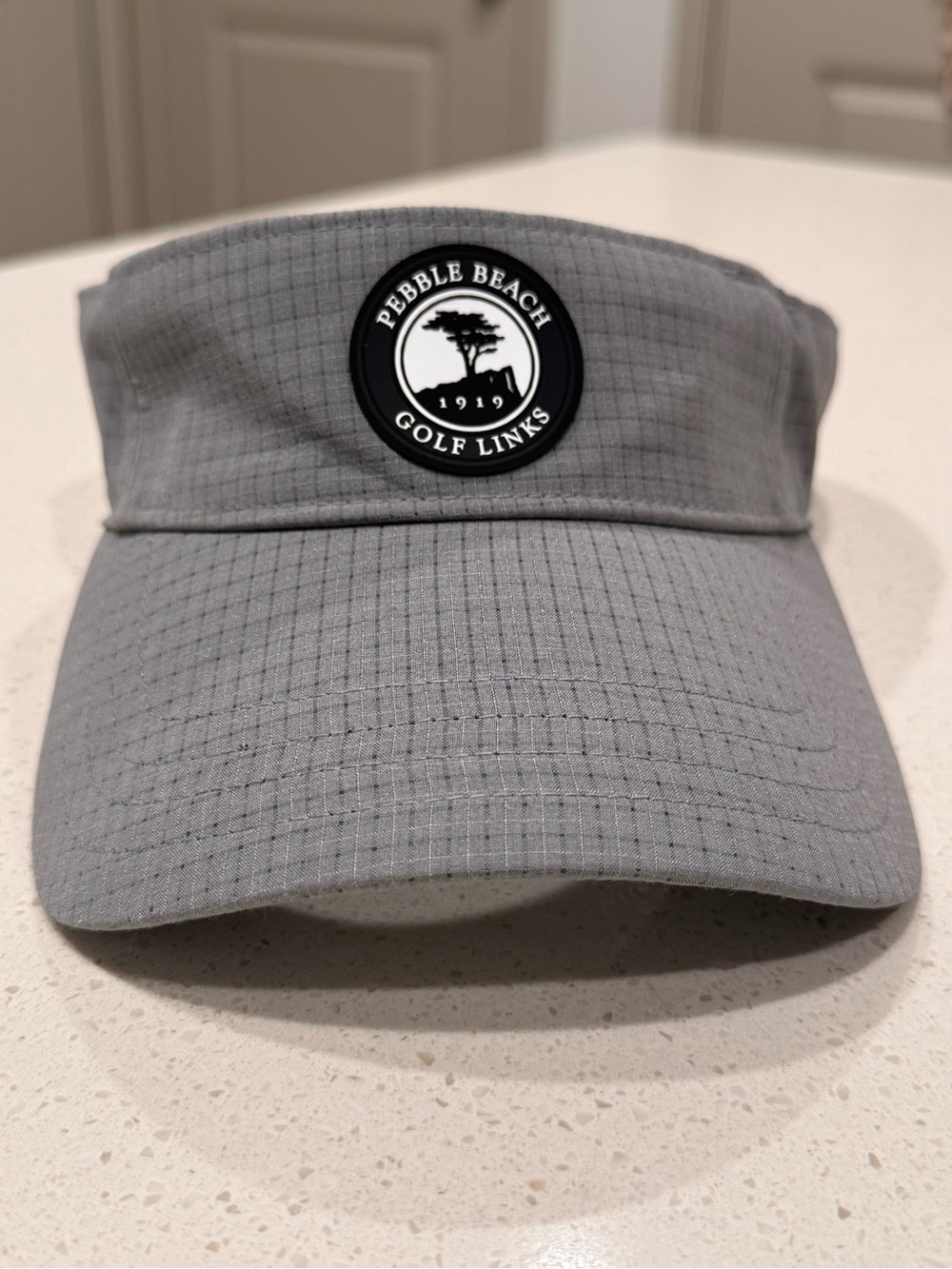 adidas Pebble Beach Golf Links Grey Grid Adjustable Tour Visor One Size